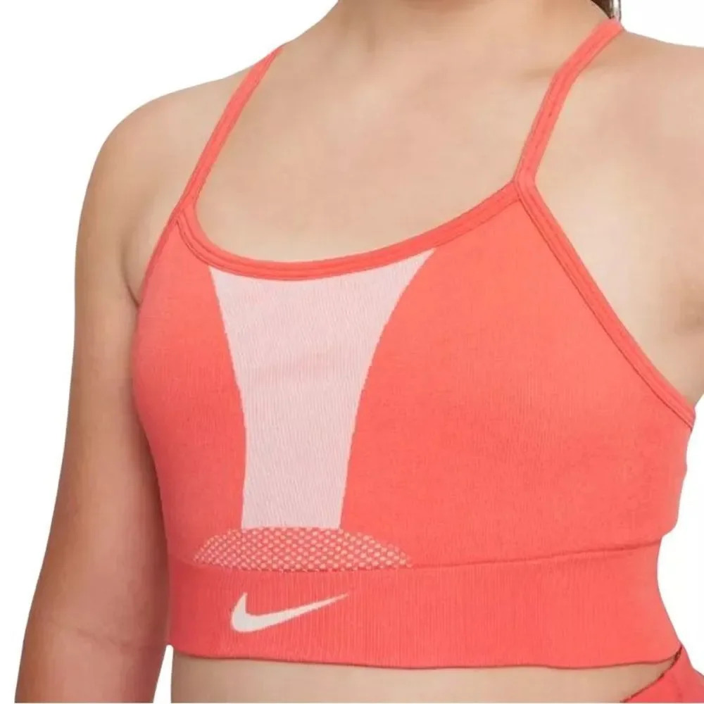 Nike Indy Training Bra L(+) Dri-Fit Sports Bra DD7958-814 Pink Knit